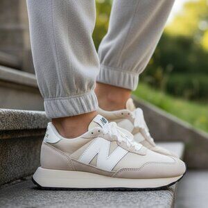 NEW BALANCE Lifestyle Casual Women Sneakers Shoes Tan White 6-10